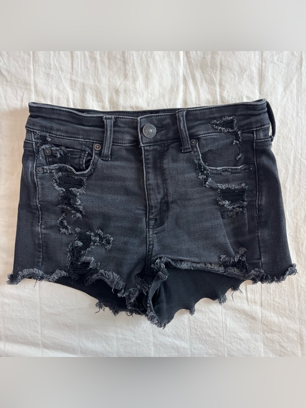 BUNDLE 3 American Eagle Stretch High Waist Denim Shorts US 4 - Picture 4 of 9
